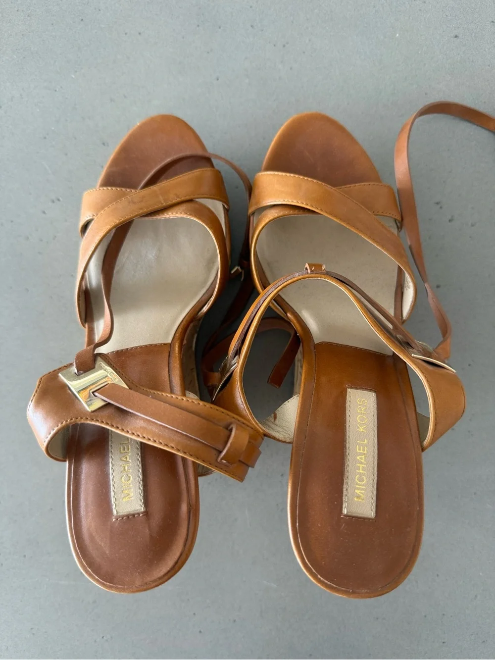 Michael Kors Brown Leather Strappy Heels